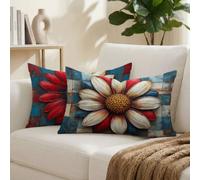 Cuscini da Esterno Colore Cuscini per Divano Rettangolari 50x80 Set di 2 Decorativi Margherita Motivo Impermeabili in Velluto Copricuscini Divano, per Soggiorno Camera da Letto, Regalo Donna K-4928