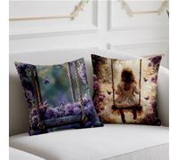 Cuscini da Esterno Donna Cuscini per Divano 65x65cm Set di 2 Cuscino Autunno Fiore Federa Cuscino Doppio Detto Stampa Pillow Velluto per Balcone Terrazza Giungla Fattoria Decorazione Rustica wj-849