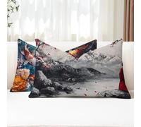 Cuscini da Esterno Donna Federe Cuscini Divano Rettangolari 25x50 2 Pezzi Copricuscini Divano Fiore Fodera Cuscino Impermeabili Lino Copricuscini per Arredo da Giardino Balcone Decorativi G1-833