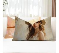 Cuscini da Esterno Donna Federe Cuscini Divano Rettangolari 25x50 2 Pezzi Copricuscini Divano Moda Fodera Cuscino Impermeabili Lino Copricuscini per Arredo da Giardino Balcone Decorativi G1-834