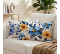 Cuscini da Esterno Fiore Cuscini per Divano Rettangolari 50x80 Set di 2 Decorativi Estate Motivo Impermeabili in Velluto Copricuscini Divano, per Soggiorno Camera da Letto, Regalo per Donna K-9735