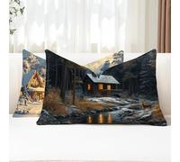 Cuscini da Esterno Foresta Federe Cuscini Divano Rettangolari 25x50 2 Pezzi Copricuscini Divano Cabina Fodera Cuscino Impermeabili Lino Copricuscini per Autunno Arredo da Giardino Balcone G1-855