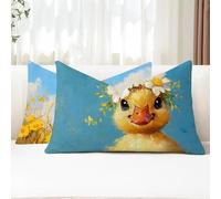 Cuscini da Esterno Giallo Federe Cuscini Divano Rettangolari 25x50 2 Pezzi Copricuscini Divano Anatra Fodera Cuscino Impermeabili Lino Copricuscini per Arredo da Giardino Balcone Decorativi G1-837