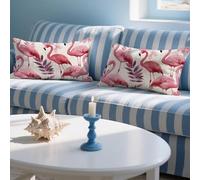 Cuscini da Esterno Impermeabili 30x50cm Rettangolari Federe Cuscini Divano Fenicottero set di 2 Lino Copricuscini Divano Europa Settentrionale Stampa Fronte/Retro Copricuscini Decor Giardino LY-767