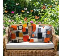 Cuscini da Esterno Impermeabili 50 x 50 Europa Settentrionale Cuscini per Divano Impermeabili Lino Stampa Fronte Retro Decorazioni Casa Semplicità Cuscino per Panca da Esterno Giardino Fodera RG-880