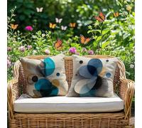 Cuscini da Esterno Impermeabili 50 x 50 Geometria Cuscini per Divano Impermeabili Lino Stampa Fronte Retro Decorazioni Casa Europa Settentrionale Cuscino per Panca da Esterno Giardino Fodera RG-968
