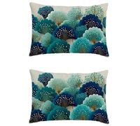 Cuscini da Esterno Impermeabili Color Azul Federe Cuscini 60x90cm Arredo Giardino per Esterno Lino Rettangolare Decorativi Cuscino Resumen Set di 2 Stampa Fronte/Retro Cuscini per Divano,Autunno M-658