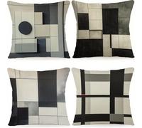 Cuscini da esterno impermeabili geometrici modernizzazione 50 x 50 cm, federe decorative quadrate in lino, stampa su entrambi i lati, cuscino da giardino, cuscini per divano per la decorazione della