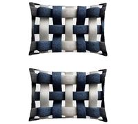 Cuscini da Esterno Impermeabili Línea Federe Cuscini 50x60cm Arredo Giardino per Esterno Lino Rettangolare Decorativi Cuscino Europa Del Norte Set di 2 Stampa Fronte/Retro Cuscini per Divano M-728