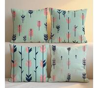 Cuscini da Esterno Impermeabili Lino 45x45 cm Estate Grande Federe Cuscini Divano Set da 4 Copricuscini Semplice Cuscino con Zip Nascosta per Estate Giardino Divano Sedie Decor, Regalo Donna b-1252