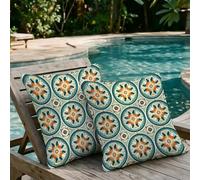 Cuscini da Esterno Impermeabili Nordico Cuscini per Divano 55x55 cm Set di 2 Federe, Mandala Copricuscini in Lino Decorativi, Fodere per Cuscino per Divano Giardino Balcone Salotto Arredo Casa m1-85