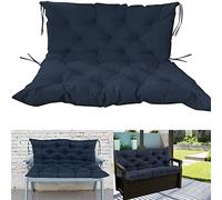 Cuscini da esterno impermeabili per panca a dondolo a 2 posti e 3 posti, supporto per schienale, cuscini per mobili da giardino, blu navy, 120 x 100 x 10 cm