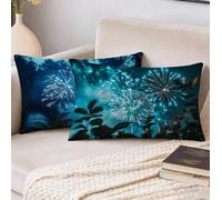 Cuscini da Esterno Impermeabili Rettangolari Sogno, Federe Cuscini Divano 30 x 50 Set di 2, Fuochi d'artificio Decorativi Motivo Impermeabili in Lino Copricuscini Divano, per Camera da Letto S-8979