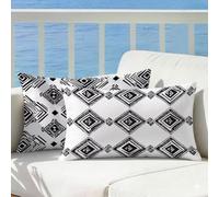 Cuscini da Esterno Impermeabili Semplice, Geometria Copricuscini Divano 50x80 Set da 2 Lino, Federe Cuscino Letto Rettangolari Doppia Faccia Stampa Cerniera Invisibile per Giardino Casa Salotto,Cod375