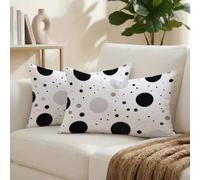 Cuscini da Esterno In bianco e nero Cuscini per Divano Rettangolari 50x80 Set di 2 Decorativi Geometria Motivo Impermeabili in Velluto Copricuscini Divano, per Soggiorno Camera da Letto K-3960