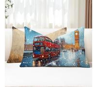 Cuscini da Esterno Londra Federe Cuscini Divano Rettangolari 25x50 2 Pezzi Copricuscini Divano Inverno Fodera Cuscino Impermeabili Lino Copricuscini per Autunno Arredo da Giardino Balcone G1-867