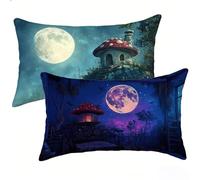 Cuscini da Esterno Luna, Cuscini per Divano 40 x 60 Set di 2, Castello Guanciale Letto Morbidi e Traspiranti Decorativi Impermeabili Copricuscini, 2 Pezzi Velluto Cuscino Divano, Regalo Donna E-10052