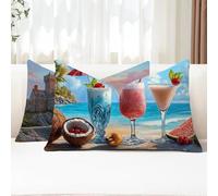 Cuscini da Esterno Mare Federe Cuscini Divano Rettangolari 25x50 2 Pezzi Copricuscini Divano Cibo Fodera Cuscino Impermeabili Lino Copricuscini per Autunno Arredo da Giardino Balcone Decorativi G1-864