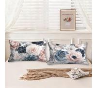 Cuscini da Esterno Moderno Cuscini per Divano Fiori Motivo Disegno Lino Federa Cuscino 50x70 Set da 2 Rettangolari Copricuscini Divano Doppia Faccia Stampa Cerniera Invisibile per Room Decor, Model472