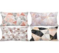 Cuscini da Esterno Morbido Set di 4 Rosa Federe Cuscini 50x70 Rettangolare Bifacciale Europa settentrionale Federa Cuscino Decorativi Divano Camera da Letto Estate Esterno Amaca da Giardino w46-S