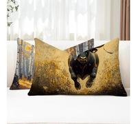 Cuscini da Esterno Mucca Federe Cuscini Divano Rettangolari 25x50 2 Pezzi Copricuscini Divano Nero Fodera Cuscino Impermeabili Lino Copricuscini per Arredo da Giardino Balcone Decorativi G1-836