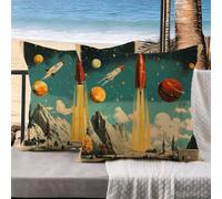 Cuscini da Esterno pietra turchese Cuscini Divano Set da 2 razzi Federa Cuscino 55x55 Velluto Copricuscini Divano Copricuscino Impermeabile, Decorazioni Casa, Decorazioni Giardino per Esterno k-564