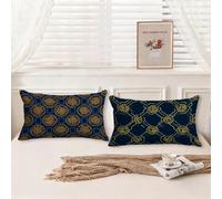 Cuscini da Esterno Retrò Cuscini per Divano Geometria Motivo Disegno Lino Federa Cuscino 50x80 Set da 2 Copricuscini Divano Doppia Faccia Stampa con Cerniera Invisibile per Room Decor, Model448