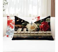 Cuscini da Esterno Rosa Federe Cuscini Divano Rettangolari 25x50 2 Pezzi Copricuscini Divano Pianoforte Fodera Cuscino Impermeabili Lino Copricuscini per Autunno Arredo da Giardino Balcone G1-784