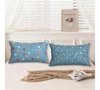 Cuscini da Esterno Semplice Cuscini per Divano Fiori Motivo Disegno Lino Federa Cuscino 40x60 Set da 2 Rettangolari Copricuscini Divano Doppia Faccia Stampa Cerniera Invisibile per Room Decor,Model484