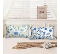 Cuscini da Esterno Semplice Cuscini per Divano Fiori Motivo Disegno Lino Federa Cuscino 40x70 Set da 2 Rettangolari Copricuscini Divano Doppia Faccia Stampa Cerniera Invisibile per Room Decor,Model440