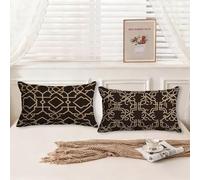 Cuscini da Esterno Semplice Cuscini per Divano Geometria Motivo Disegno Velluto Federa Cuscino 50x80 Set da 2 Copricuscini Divano Doppia Faccia Stampa con Cerniera Invisibile per Room Decor, Model442