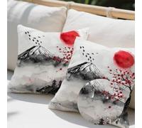 Cuscini da Esterno Set di 2 Acquerello Federe Cuscini Divano 100 x 100 cm Cuscino Esterno Copricuscini Impermeabili Lino Cuscino Arredo, Giappone Copricuscini per Decorativi Giardin Auto Balcone e569