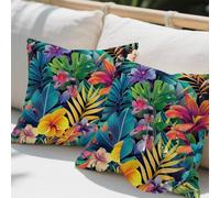 Cuscini da Esterno Set di 2 Piante Tropicali Federe Cuscini Divano 60 x 60 cm Cuscino Esterno Fodere Divano Impermeabili Lino Cuscino, Europa Settentrionale Copricuscini per Giardin Auto Balcone e500