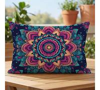 Cuscini da Esterno Viola Copricuscini 40x70 cm Set di 1 Impermeabili Lino Cuscini per Divano con Cerniera Invisibile Cuscino Decorativi per Cortile Giardino Arredo Sedia Balcone Patio, Mandala 1D#76