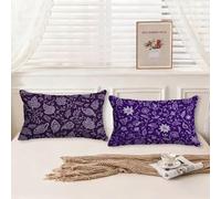 Cuscini da Esterno Viola Cuscini per Divano Semplice Motivo Disegno Lino Federa Cuscino 30x50 Set da 2 Rettangolari Copricuscini Divano Doppia Faccia Stampa Cerniera Invisibile per Room Decor,Model938