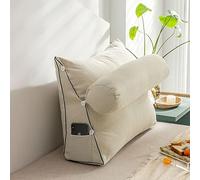 Cuscini da lettura, For triangolare | Cuscino multifunzionale e da comodino | Cuscino for il riposo con supporto for la schiena da lettura | Schienale ergonomico(Noble White,45 x 45 x 20 CM)
