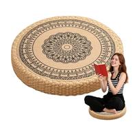 Cuscini Da Meditazione | Cuscino Rotondo Bohemien Tessuto A Mano Per Sedute - Base Stabile Antiscivolo Per Soggiorno, E Attività Yoga All'Aperto