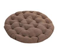 Cuscini da Pavimento Grandi,Rotondo In lino Futon Stile Giapponese A pelo d'oca Cuscini da Meditazione per Sedersi Sul Pavimento Cuscino per Finestre per Yoga Divano Balcone (Marrone,55x55x8cm)