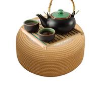 Cuscini da pavimento per adulti, grandi cuscini rotondi per camera | Puzzle con imbottitura in paglia artigianale per dormire meditare ufficio scrivania