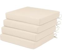 Cuscini da sedia per esterni per mobili in terrazza cuscini per sedie impermeabili con cintura e cerniere nascoste(Beige,18.5X16X3-4 PACK)