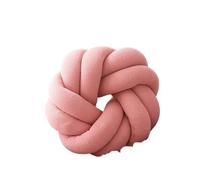 Cuscini Decorativi Cotton DIY Hand Knot Back Cushions Cozy Car Lumbar Pillow Home Decorative Sofa Seat Cushion Soft Office Hand Rest Pillows(Pink)