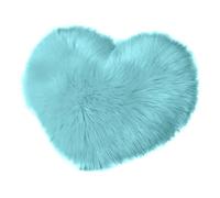 Cuscini Decorativi Throw Pillow Fuzzy Long Faux Fur Love Heart Shape Fluffy Sofa Bedroom Decoration Lumbar Back Cushion Home Supplies(Lake Blue)