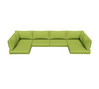 Cuscini di Ricambio Impermeabili per Mobili da Patio, 14 Pezzi, Cuscini Componibili con Fodera Rimovibile, Cuscini per Divano per Set di Conversazioni da 6 Posti,Grass Green
