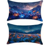 Cuscini Divano blu, Copricuscini Divano Set da 2 Lino Federa Cuscino 40x80, Il sogno (3) Fodere Cuscini Rettangolari Federa Cuscino, Home Decor, per Camera da Letto, Soggiorno, Divani, Letti, m-569