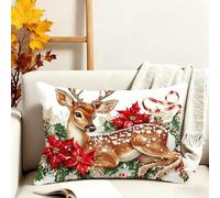Cuscini Divano Inverno Federe Cuscini Divano 30x50 cm Set di 1 Copricuscini Cervo Velluto Doppio Lato Stampato Cuscino Impermeabili da Esterno per Giardino Arredo Patio Balcone Decorativi 3s-180