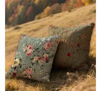 Cuscini Esterno Impermeabili Senape Fodere Cuscini 80x80cm Grandi Decorativi Copricuscini Divano Set di 2,Quadrate Lino Guanciale Fiore per Giardino Balcone Cortile,Con Cerniera Invisibile AU-1083
