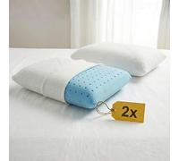 cuscini fiber - Coppia Cuscini Memory Foam Forato Traspirante e Fresco Alto 13cm, Cuscini Letto Matrimoniale con Fodera Silver Sicura per la Pelle, Guanciale Letto Antiacaro Anallergico Made in Italy