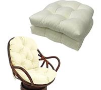 Cuscini For Sedie Da Giardino, 2 Pezzi Morbidi Cuscini For Sedie Da Giardino, Cuscino For Sedia Da Esterno Semi-rotondo Resistente Alle Intemperie E Alla Luce - Cuscino Cuscino per Sedia(Blanc)