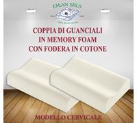 CUSCINI GUANCIALI MEMORY FOAM H12/13 MODELLO CERVICALE Coppia 2pz Miglior Prezzo