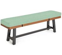 Cuscini Imbottiti per Panche 120x40 100x40 80x40 220x25 in Lino di Cotone, Cuscino per Panchina da Birra per Sagre, Giardino, Feste all’Aperto, Antiscivolo con Fibbia(Verde chiaro,100x25x3cm)